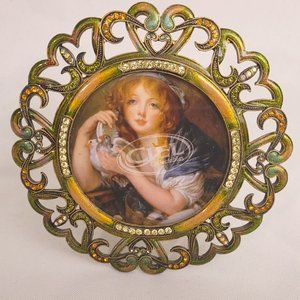 Ciel Collectables Metal and Jeweled Picture Frame for 3 x 3 inch Photo